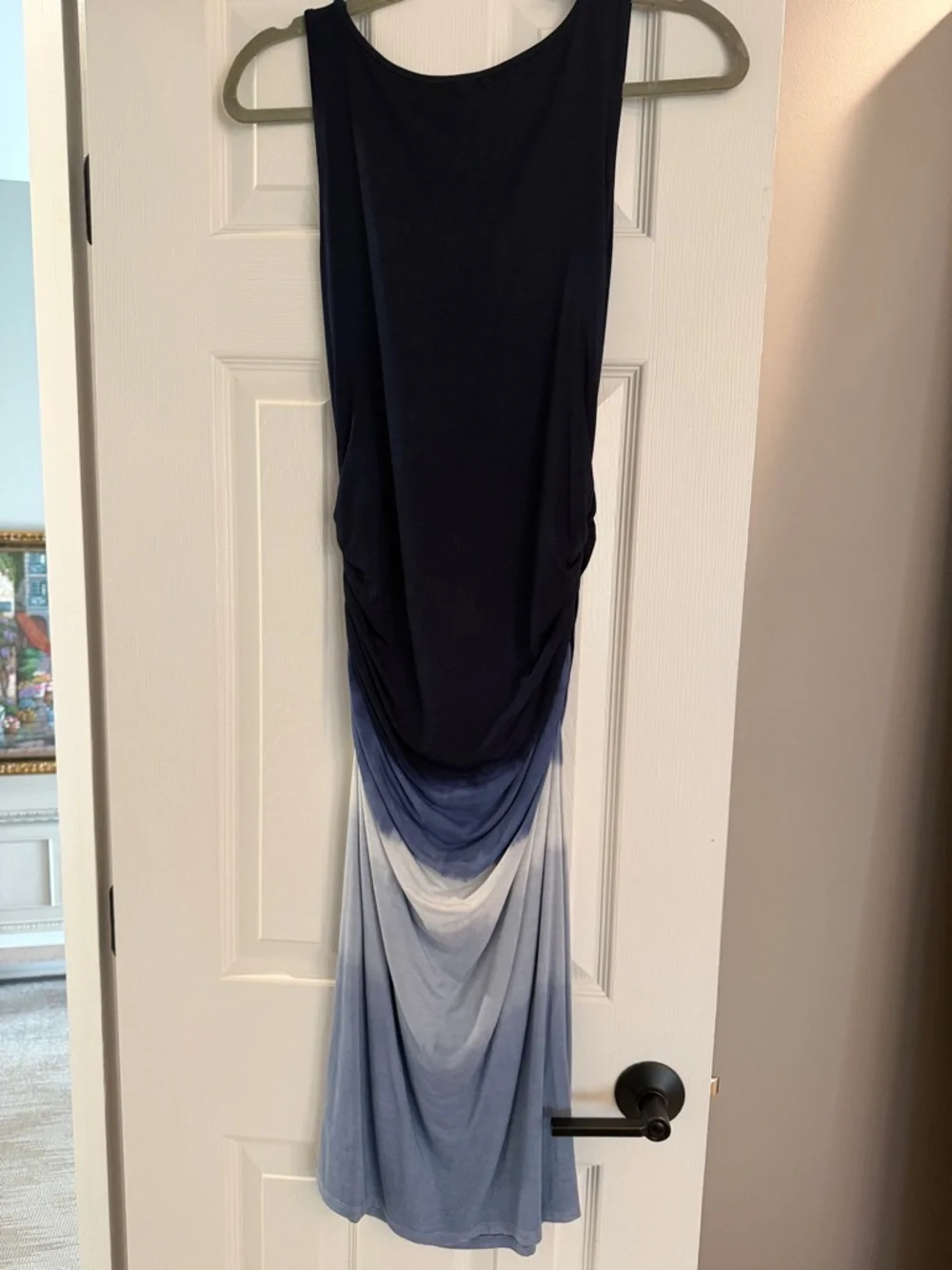 Athleta Sunkissed Midi Dress Ombre Ruched dress in Navy and Light Blue - Picture 6 of 7